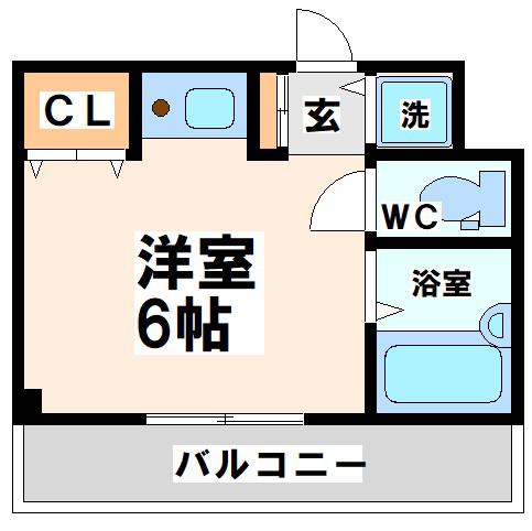 ユーティーキアス(ワンルーム/2階)の間取り写真