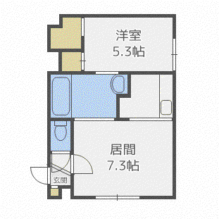 ルミエール東札幌C(1LDK/1階)の間取り写真