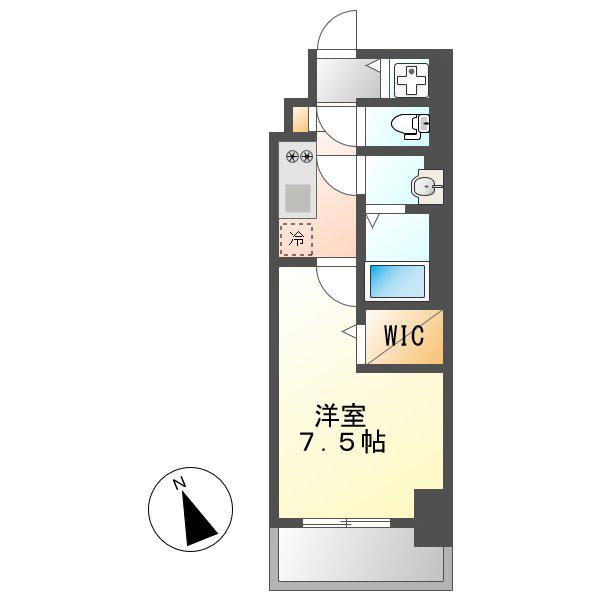 エスリード新栄プライム(1K/2階)の間取り写真