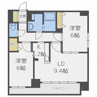 LEE SPACE 栄通(2LDK/6階)の間取り写真