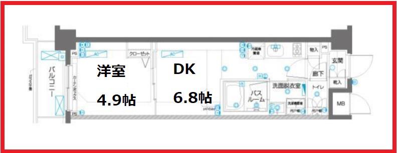ズーム駒込(1DK/4階)の間取り写真