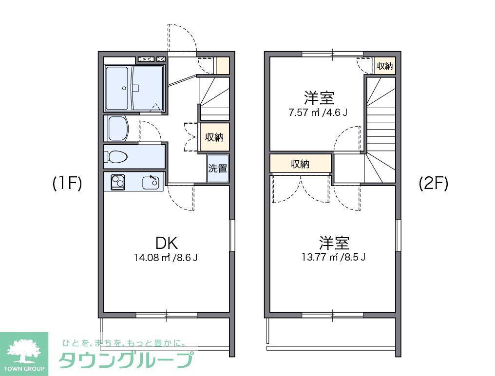 レオパレスラルクアンシエル(2DK/1階)の間取り写真