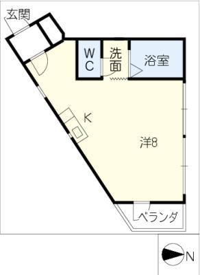 アーリーバードII(ワンルーム/4階)の間取り写真