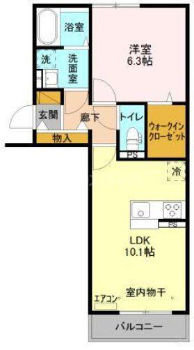 アステールピュールM(1LDK/3階)の間取り写真