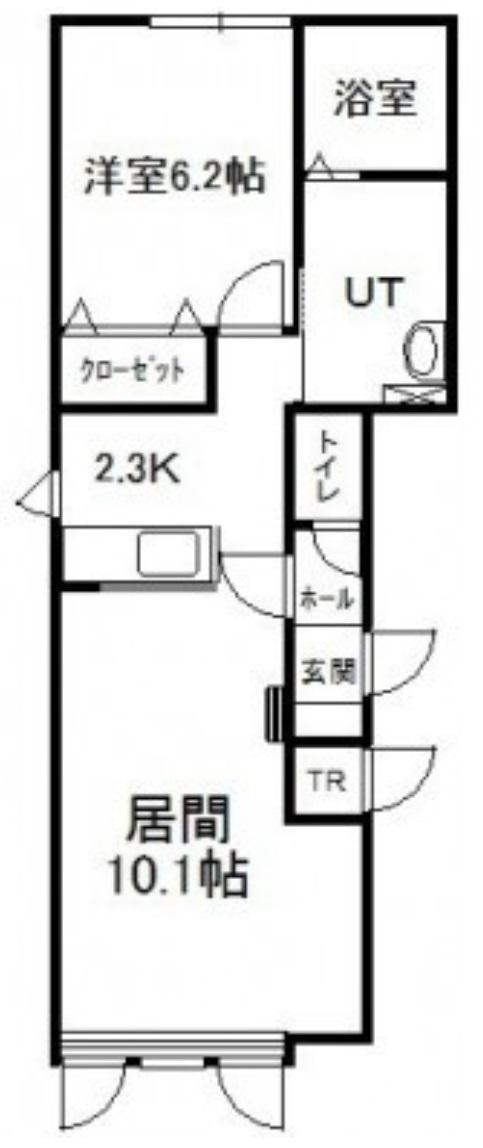 ベル B(1LDK/1階)の間取り写真