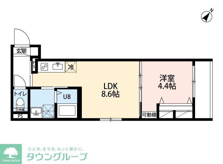 ROBOT HOME 西八王子(1LDK/2階)の間取り写真