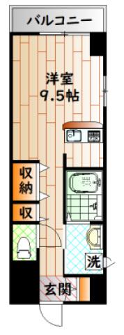LEBEN GLANZ平和大通(ワンルーム/7階)の間取り写真