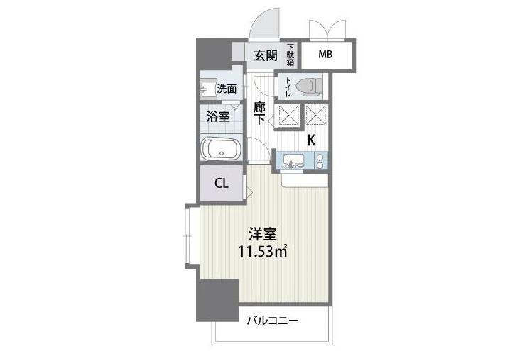 アルティザ博多駅南(1K/14階)の間取り写真