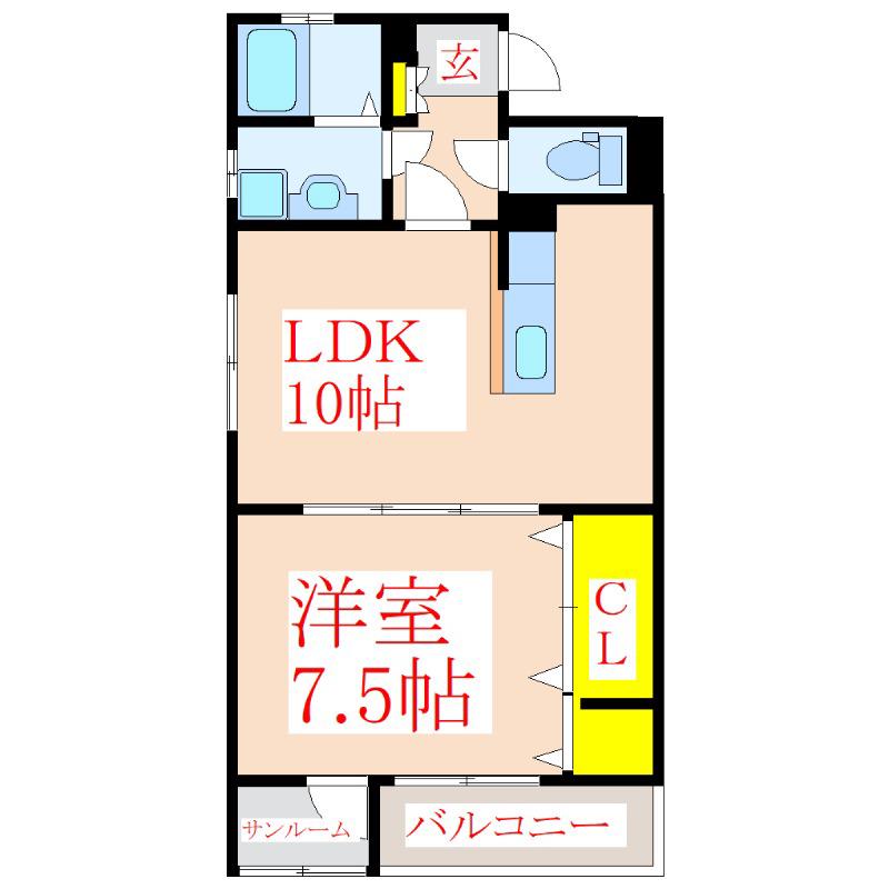 ヴィラージュST(1LDK/2階)の間取り写真