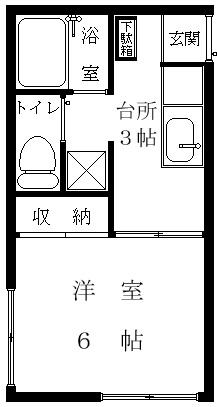 ドリームハウス(1K/2階)の間取り写真