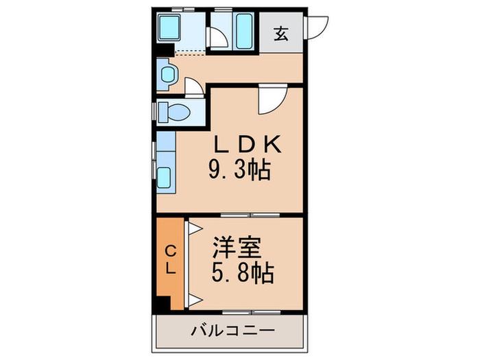 プライム香流(1LDK/1階)の間取り写真