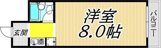 シャレー一野(ワンルーム/3階)の間取り写真