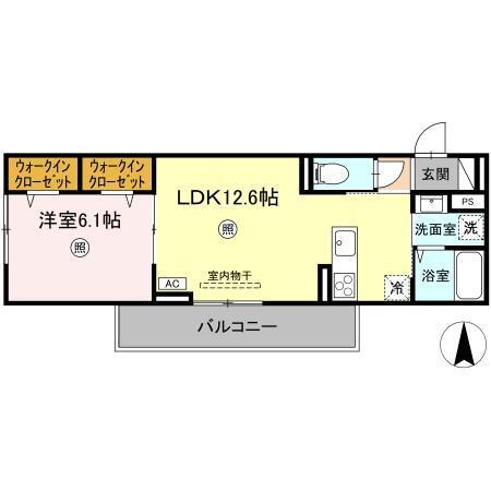 D-RESENA丸山N(1LDK/3階)の間取り写真