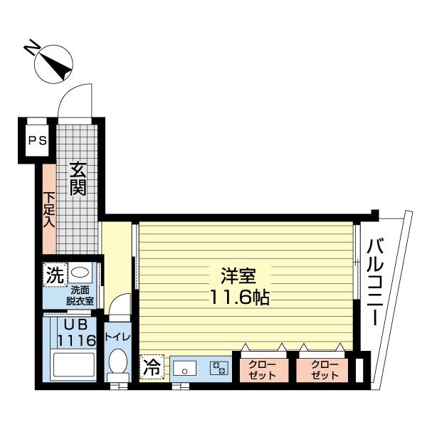 LILAS SQUARE 湘南(ワンルーム/2階)の間取り写真