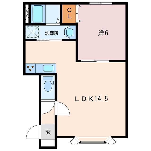 AQUA CITY(1LDK/2階)の間取り写真