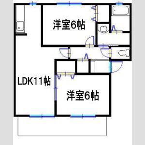 リッツハウスM&R(2LDK/1階)の間取り写真