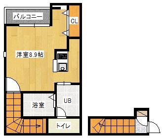 あんしんVERM五ケ山22-2001(ワンルーム/3階)の間取り写真