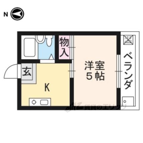 二軒茶屋マンション(1K/3階)の間取り写真