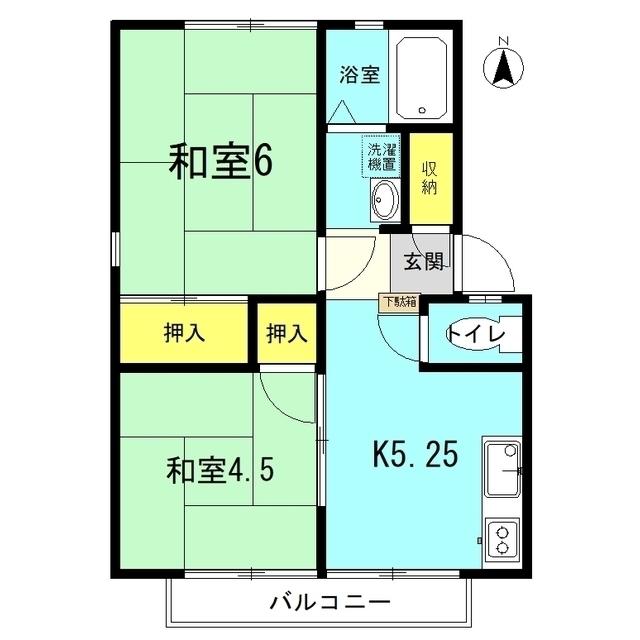 アーバン・ジュン(2K/2階)の間取り写真