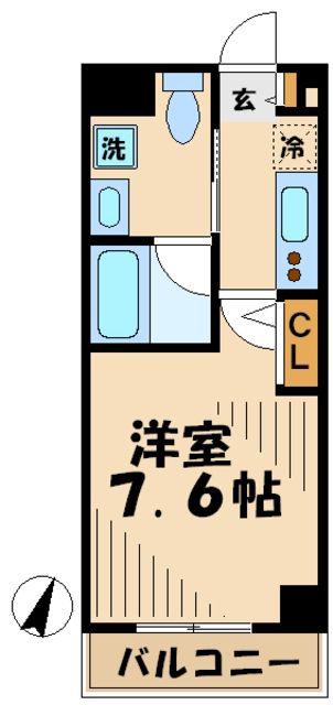 I-COURT(1K/5階)の間取り写真