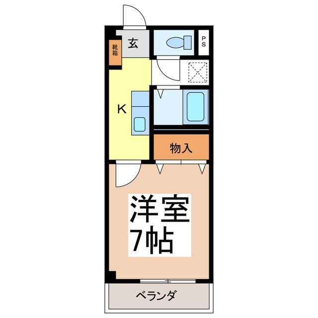 アパルト長野I号棟(1K/3階)の間取り写真