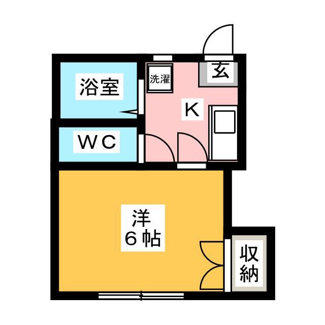ドレミI(1K/1階)の間取り写真