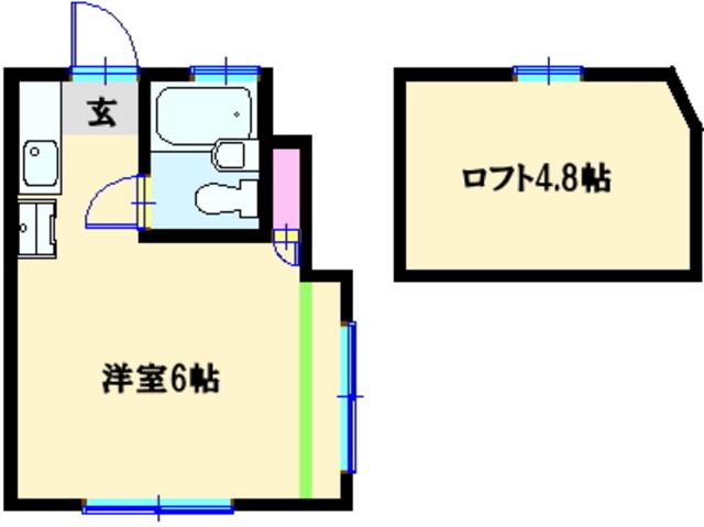 ウインズ2(ワンルーム/2階)の間取り写真