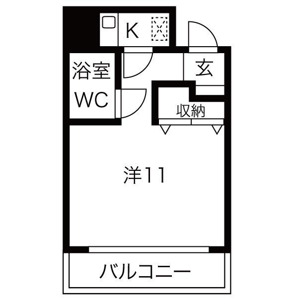 ラフィネ新栄(ワンルーム/9階)の間取り写真