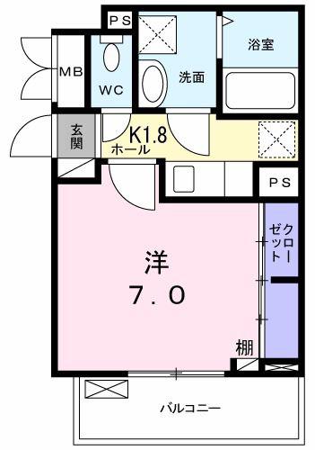 ローゼンハイムV(1K/3階)の間取り写真