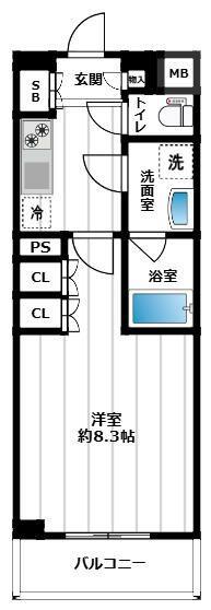 イアース小竹向原(1K/3階)の間取り写真