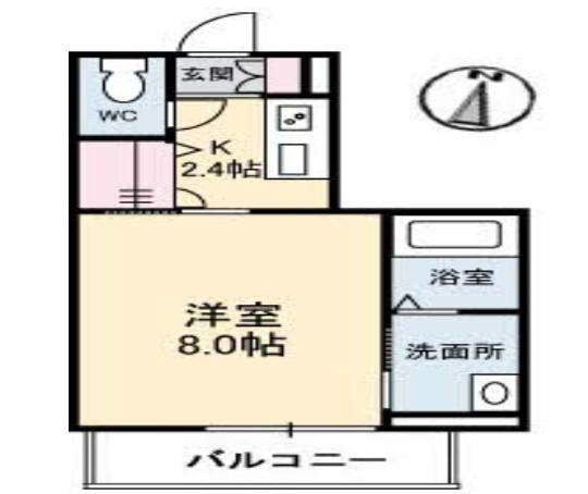 アスール高柳(1K/3階)の間取り写真