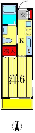 ヒューマンパレス南流山VII B棟(ワンルーム/2階)の間取り写真