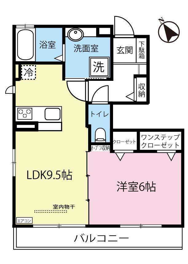 グランフィーユ赤門坂(1LDK/1階)の間取り写真