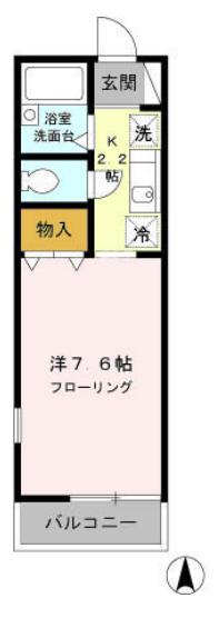 ヴィラ・ファミーユ(1K/2階)の間取り写真
