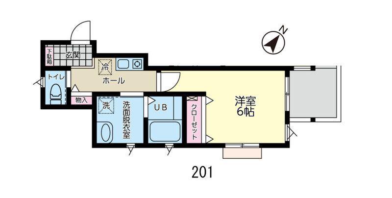 サンス戸塚(1K/1階)の間取り写真