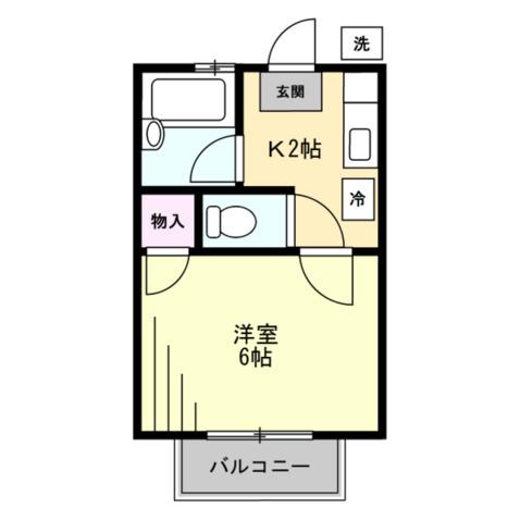 田沢ハイツ(1K/1階)の間取り写真