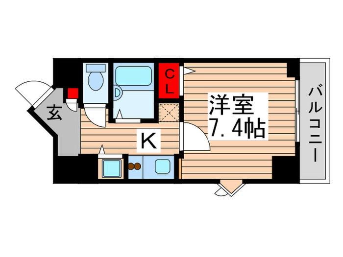S・BUIL(1K/6階)の間取り写真