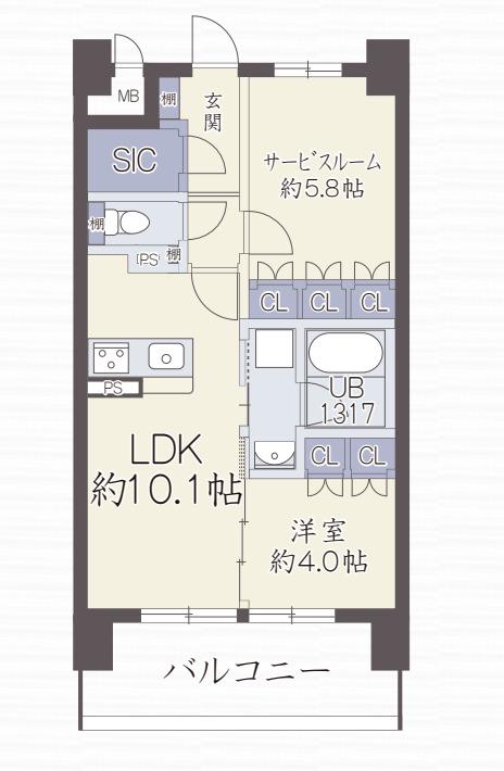 リフレ天満橋(2LDK/14階)の間取り写真