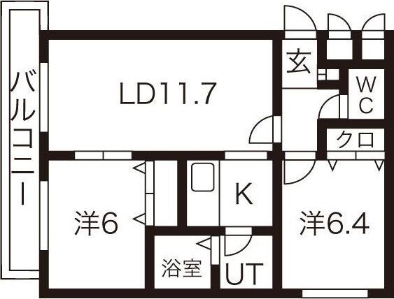 サラベルヴェデ-レ(2LDK/3階)の間取り写真