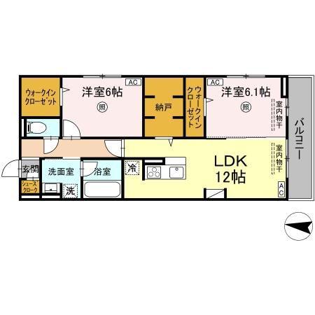 ロイヤルタウン富の原I(2LDK/3階)の間取り写真
