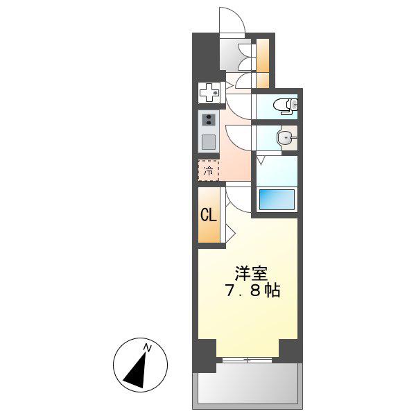 S-RESIDENCE葵II(1K/7階)の間取り写真