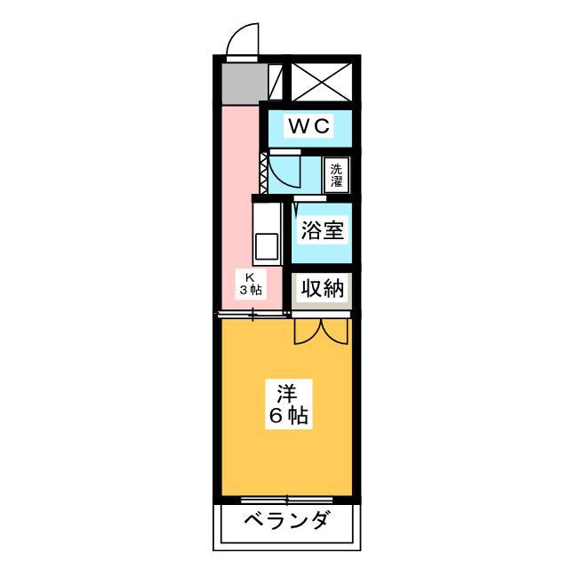コーポイシカワ(1K/4階)の間取り写真