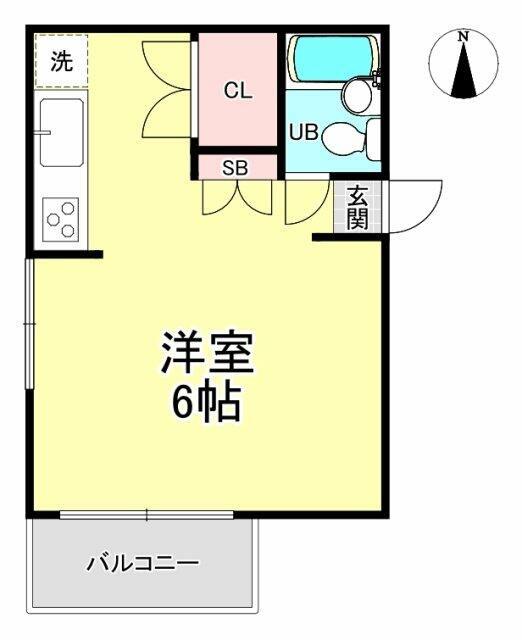 山恵フジ 2(ワンルーム/5階)の間取り写真