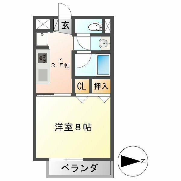 コーポラス沢上(1K/1階)の間取り写真