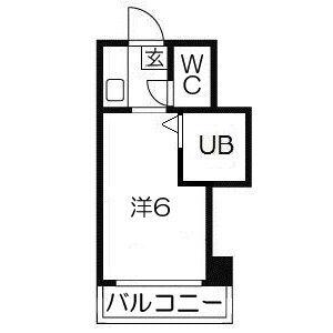 甲南ヤングマンション(1K/4階)の間取り写真