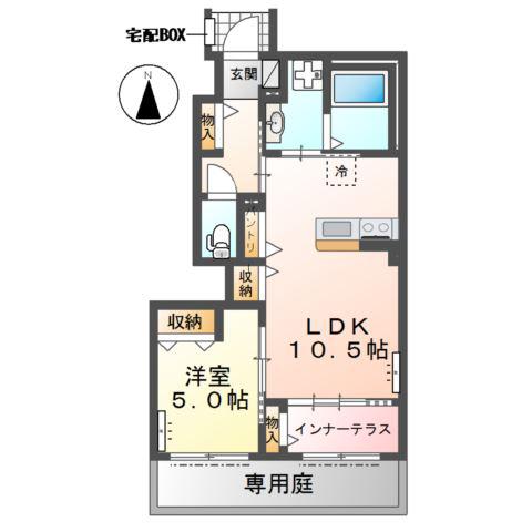グリーンタウン山手II(1LDK/1階)の間取り写真