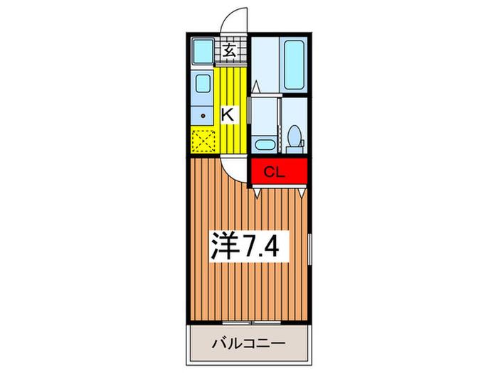 ニアカレッジ(1K/3階)の間取り写真