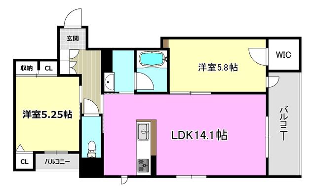 レジデンス茨木春日(2LDK/4階)の間取り写真