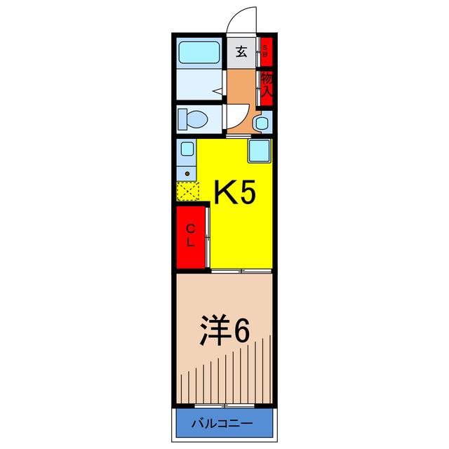 ストンパレスII(1DK/3階)の間取り写真