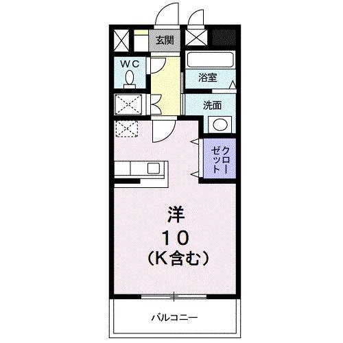 ペスカフィオーレ(ワンルーム/6階)の間取り写真